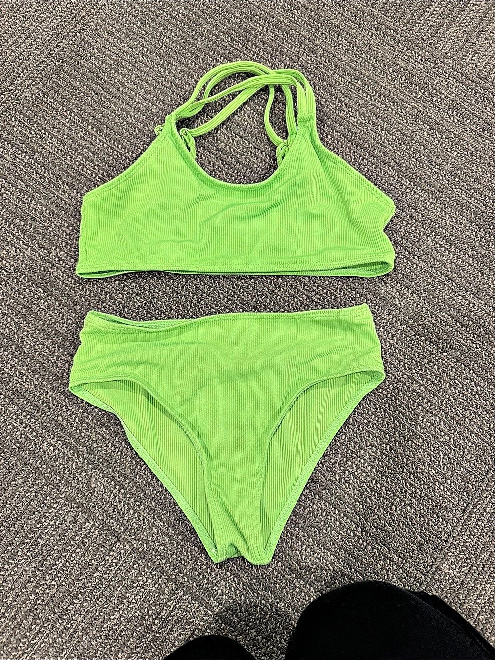 Green Ribbed Bikini Set Size Medium kids